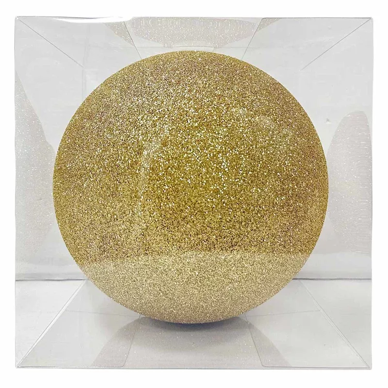 1-Count Large Gold Glittered Shatterproof Ornament, 8"