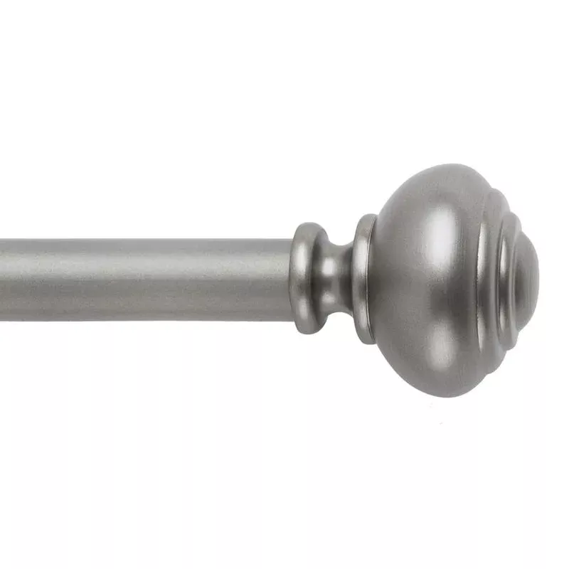 1" Pewter Knob Curtain Rod, 18-36"