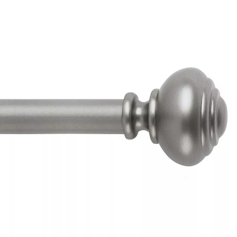 1" Pewter Knob Curtain Rod, 72-120"