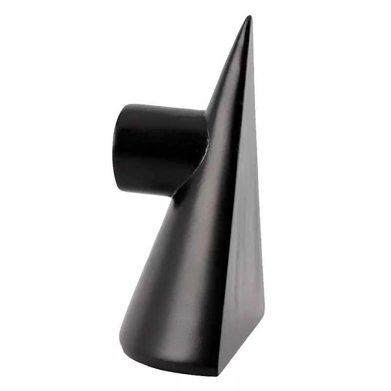 1-Piece Black Modern Cone Bookend, 7"