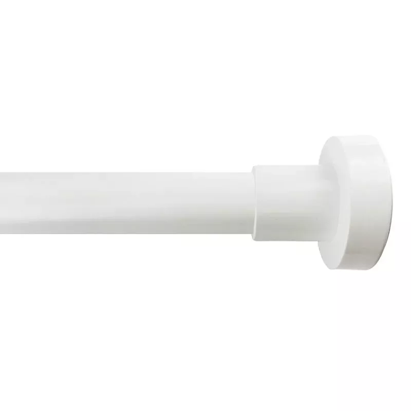 1" White Tension Curtain Rod, 35-84"