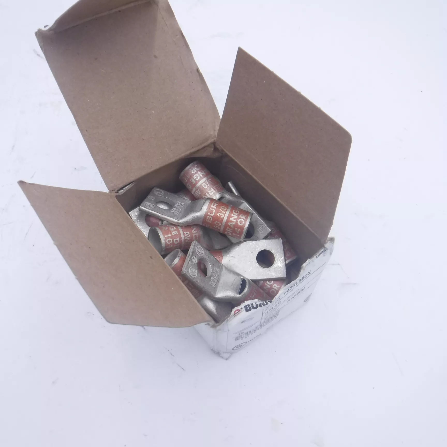 10 Pack Burndy3/8″ Copper Compression Lugs 518400 3/0AWG