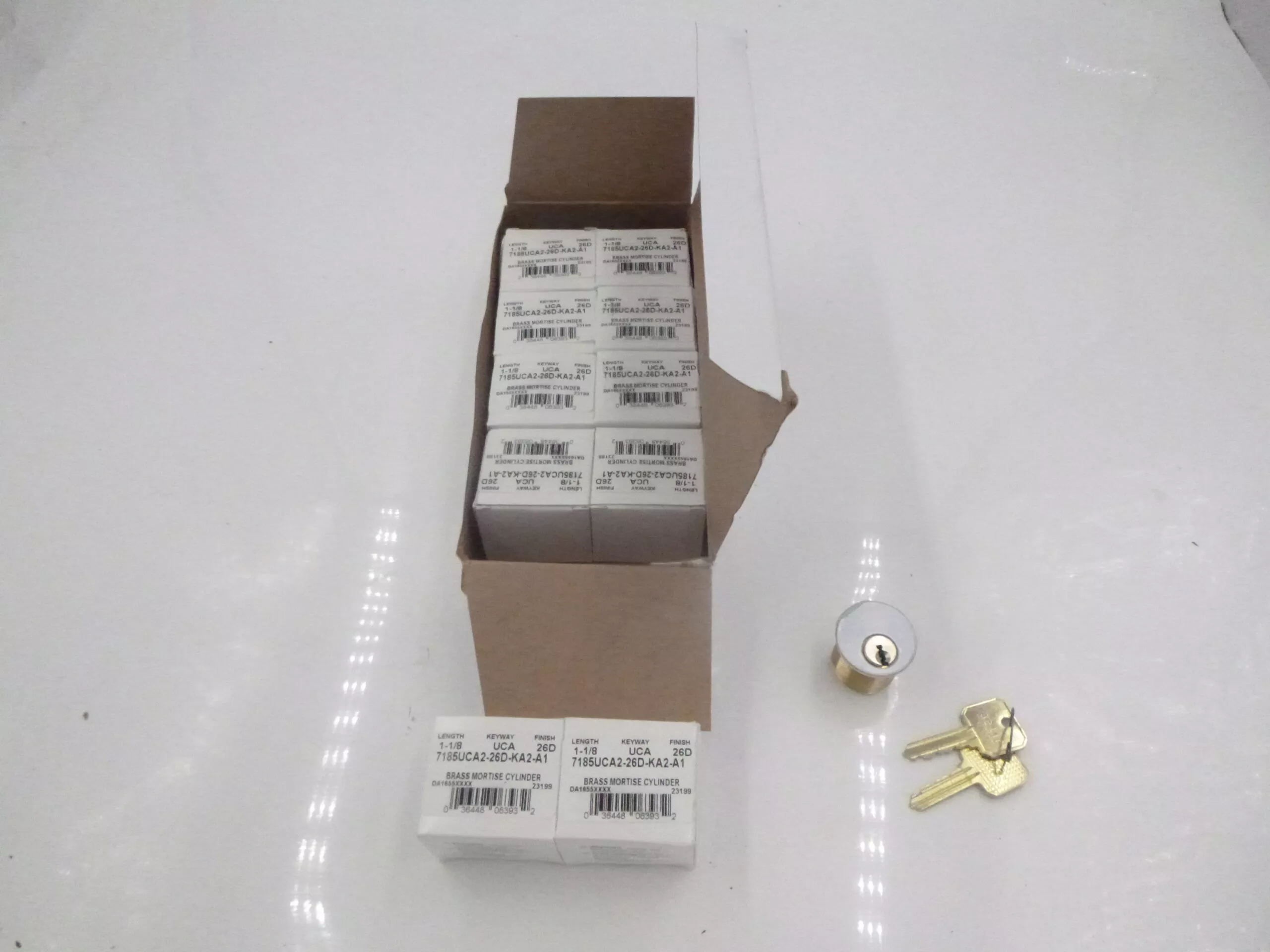 10 Pack Ilco 1-1/8″ Mortise Cylinder Lock 7185UCA2-26D-KA2-A1