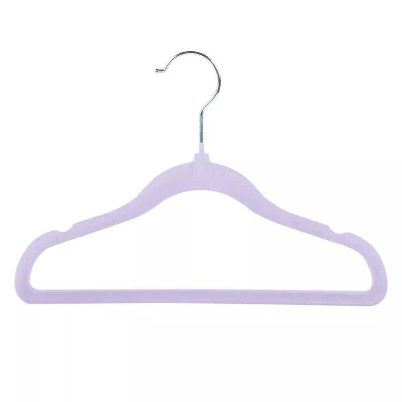 10-Pack Kids Flocked Hangers, Orchid Petal