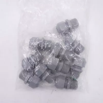 10 Pcs Hubbell Liquid Tight Nylon Connector, 1/2″ MNPT, .17-.45″