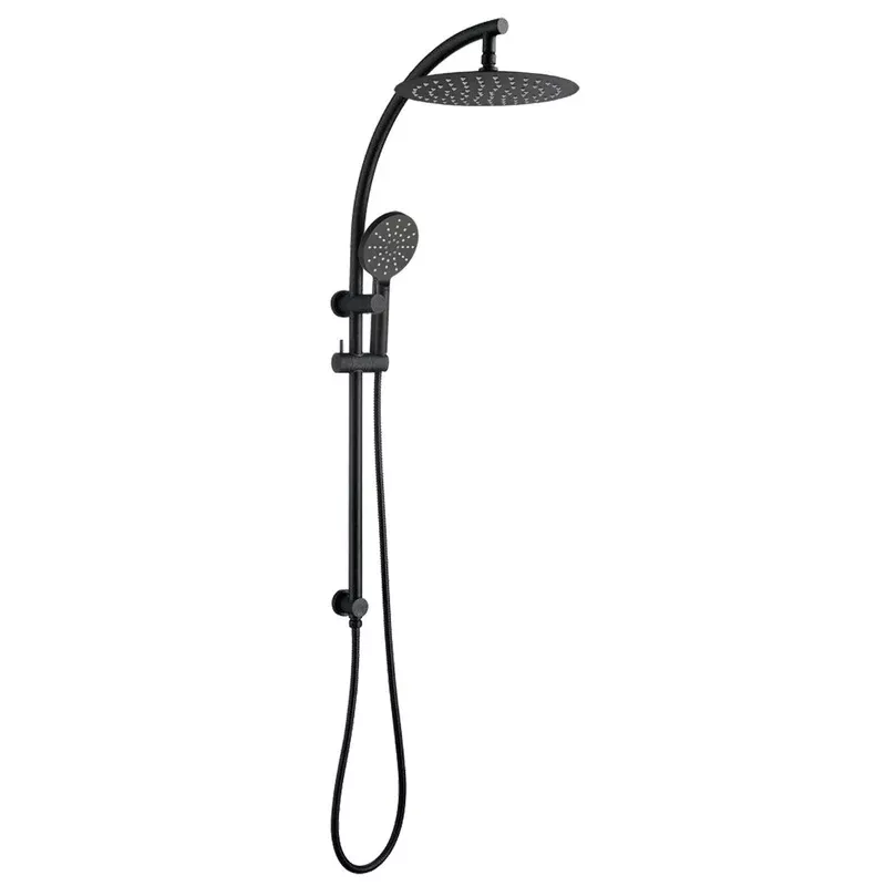 10” Round Black Shower Station Top Inlet