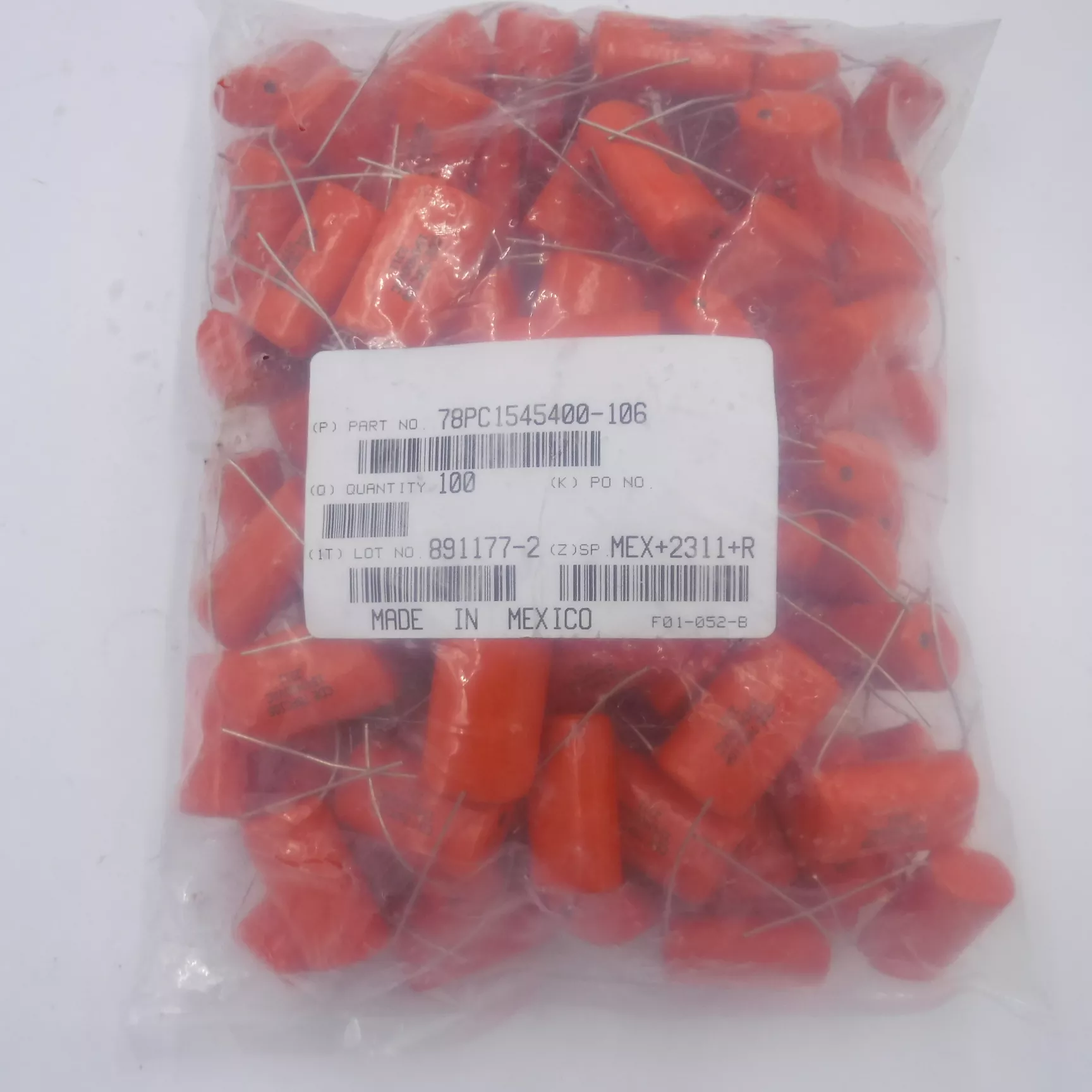 100 Pack 154J 400V Polyester Film Capacitors 2311 CDE 78PC106