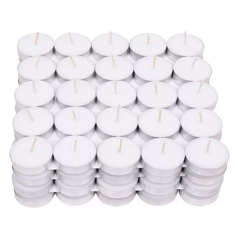 100-Pack White Unscented Tealight Candles