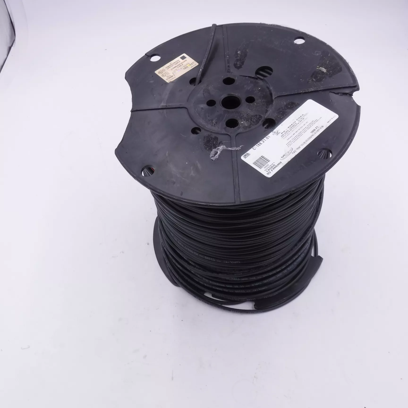 1000′ Carol Coaxial Cable 20AWG 19/32 Tinned Copper Braid Shielding See Desc.