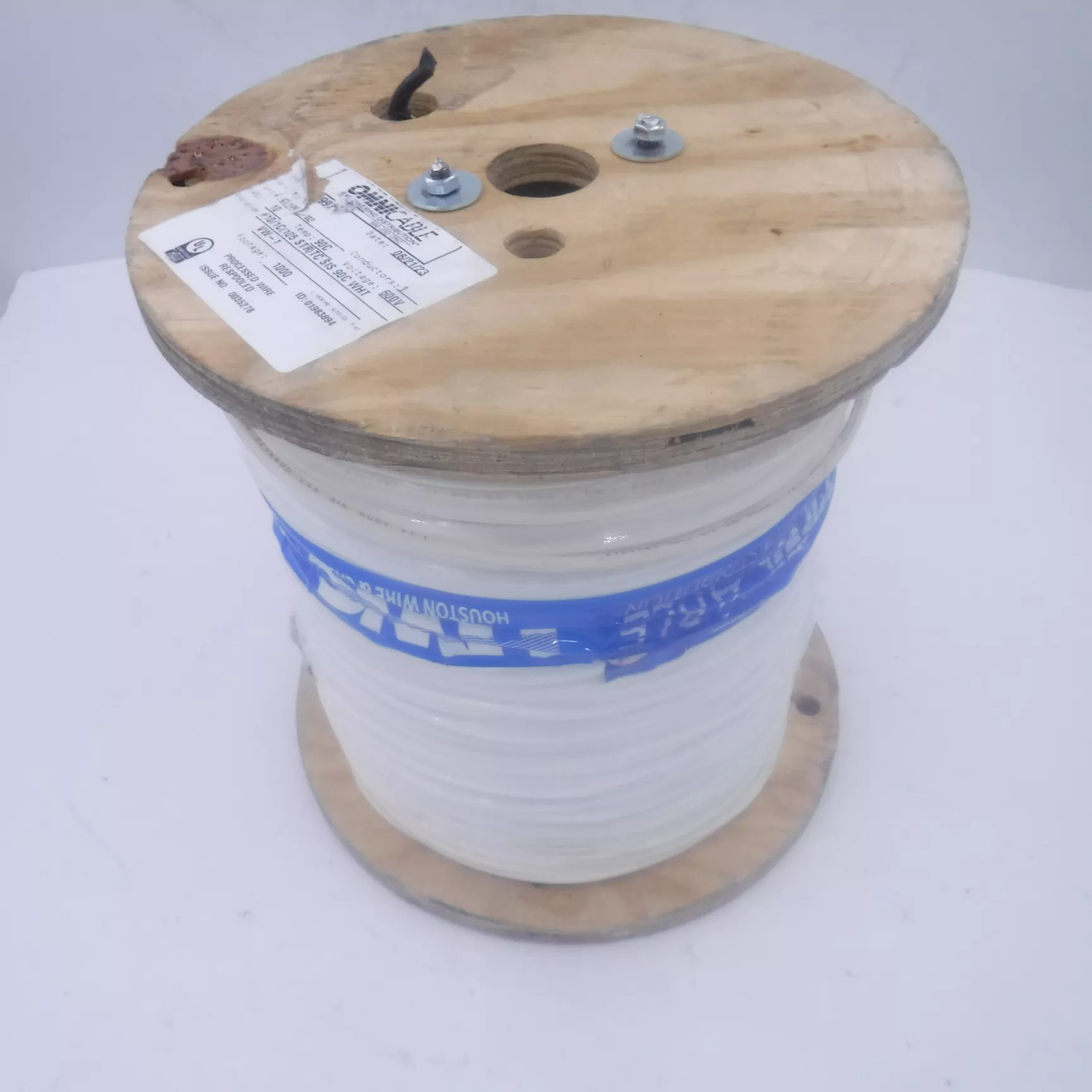 1000′ OmniCable Switchboard Wire Cable 10AWG Stranded Copper SIS 600V White