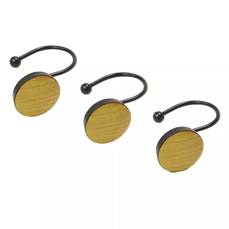 12-Pack Tao Matte Black Bamboo Shower Hooks