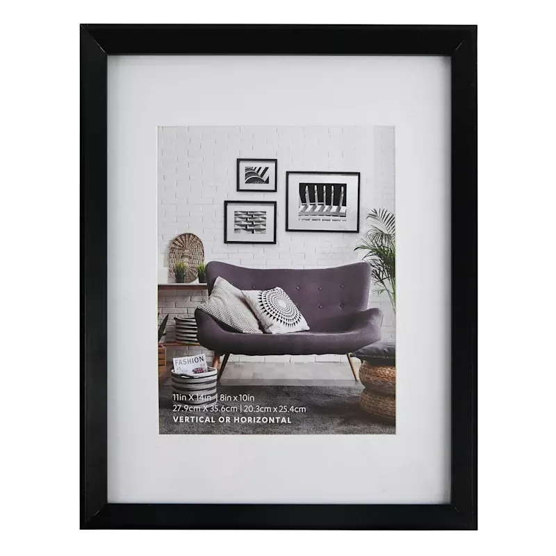 12x15 Matted to 8x10 Wall Frame, Black