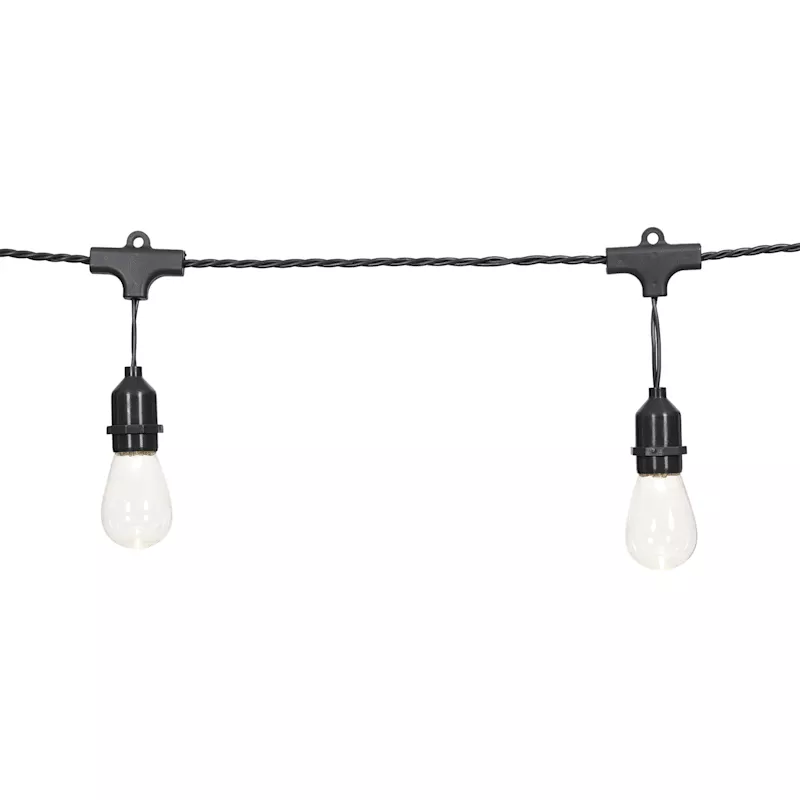 15-Count LED Edison String Lights with Black Commercial Wire