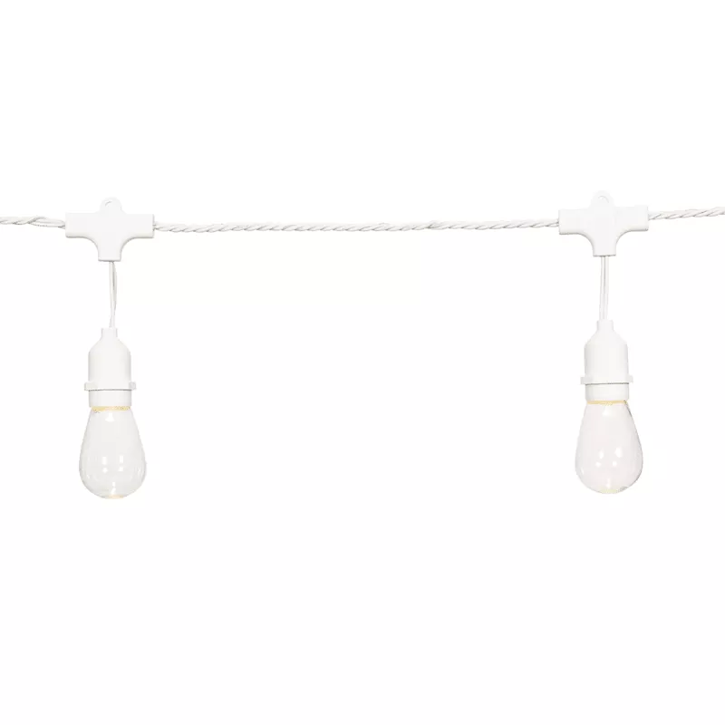 15-Count LED Edison String Lights with White Commercial Wire