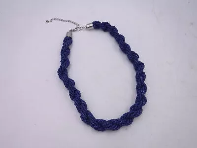 16″ Blue Seed Bead Twisted Necklace 00915J