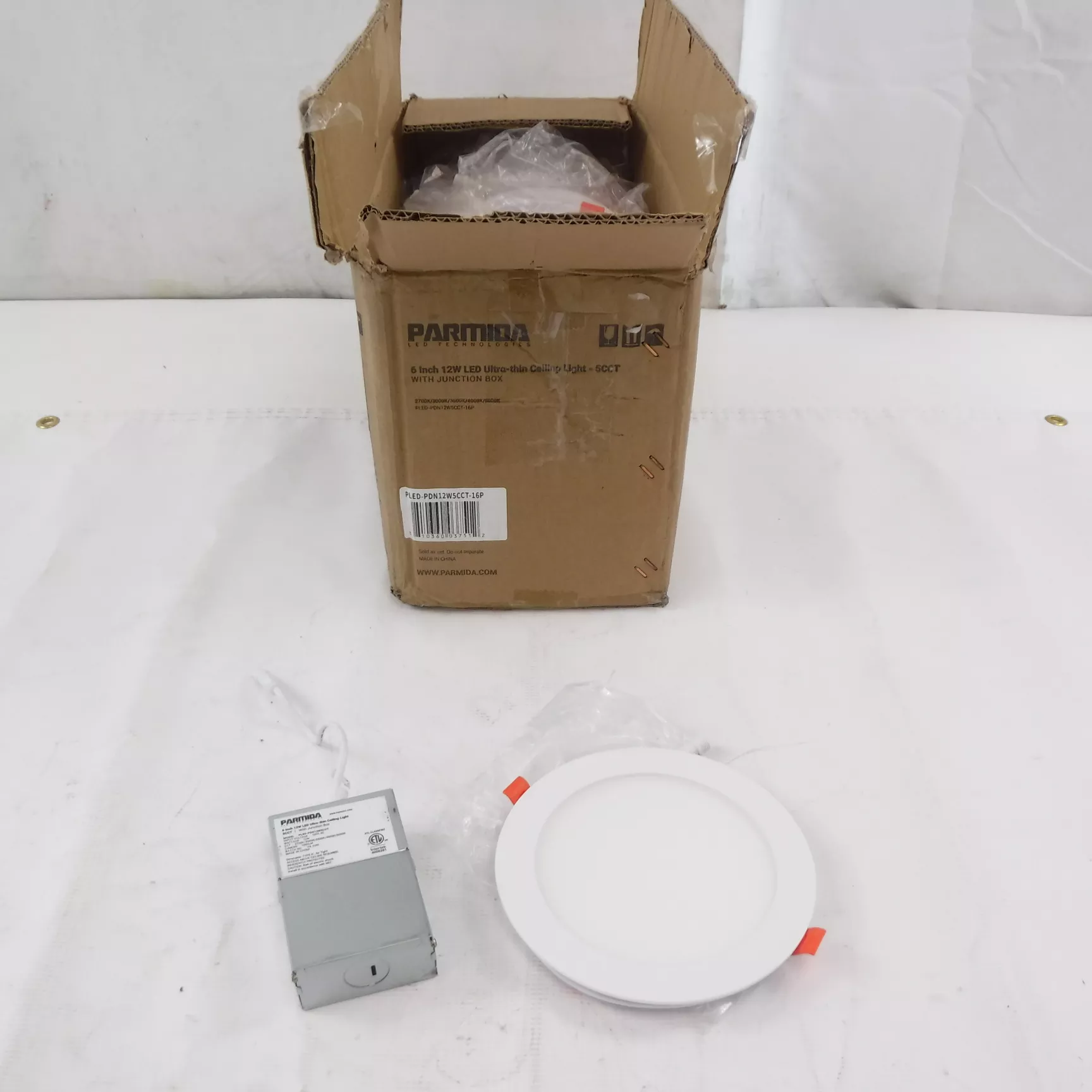 16 PK Parmida 6″ 12W LED Recessed Ceiling Slim Panel Lights W/ Junction Boxs