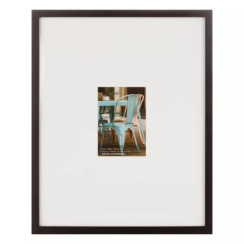 16x20 Matted to 5x7 Wall Frame, Black