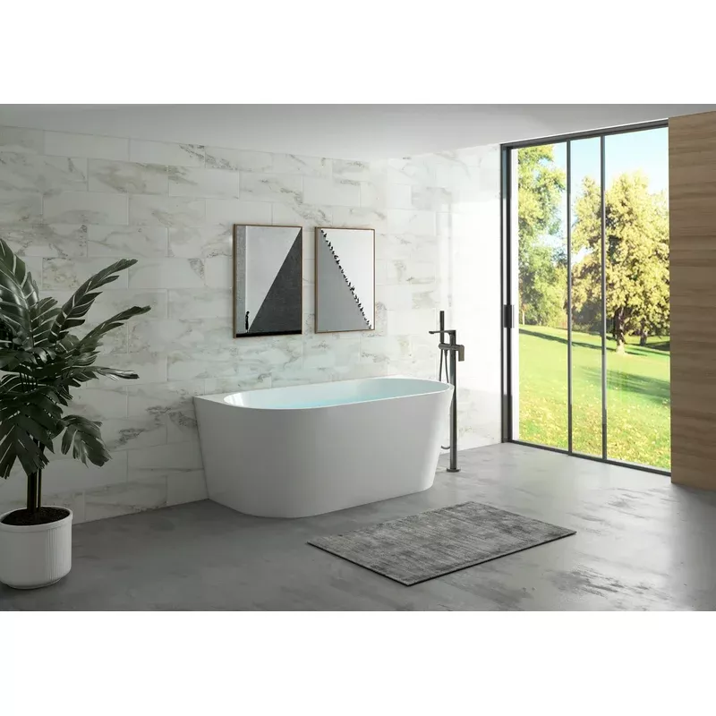 1700x800x600mm Jade Back to wall Matte White
