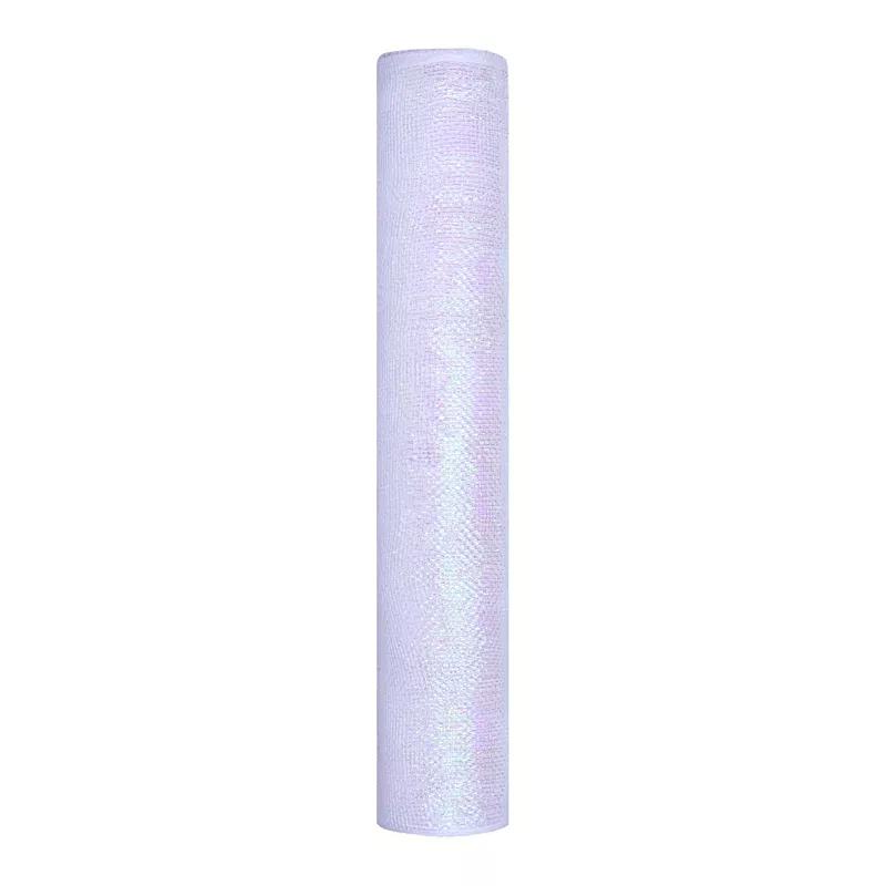 18" White Mesh Ribbon, 10yd