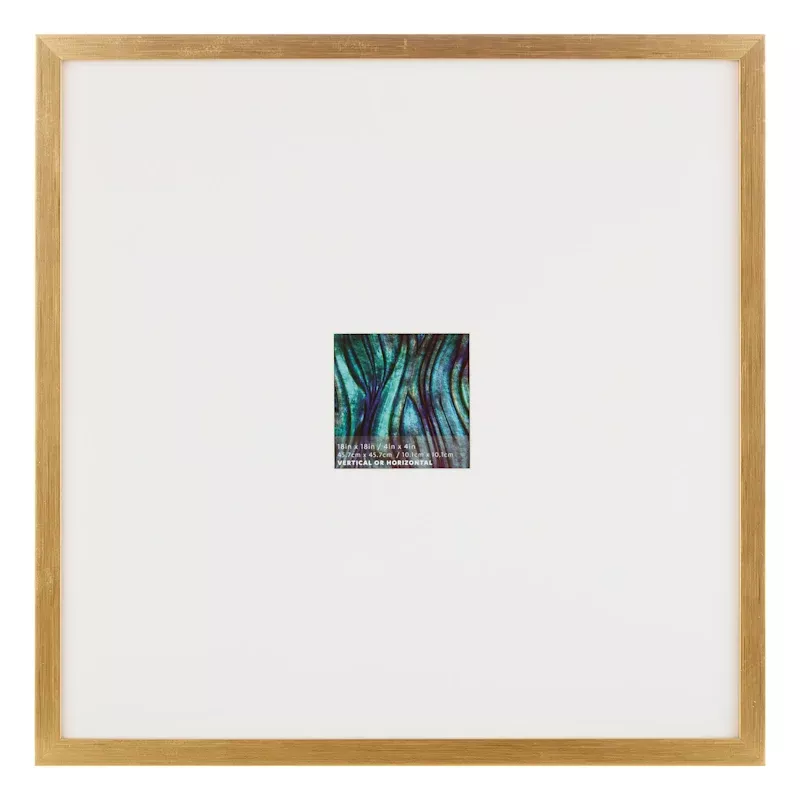 18x18 Matted to 4x4 Wall Frame, Gold