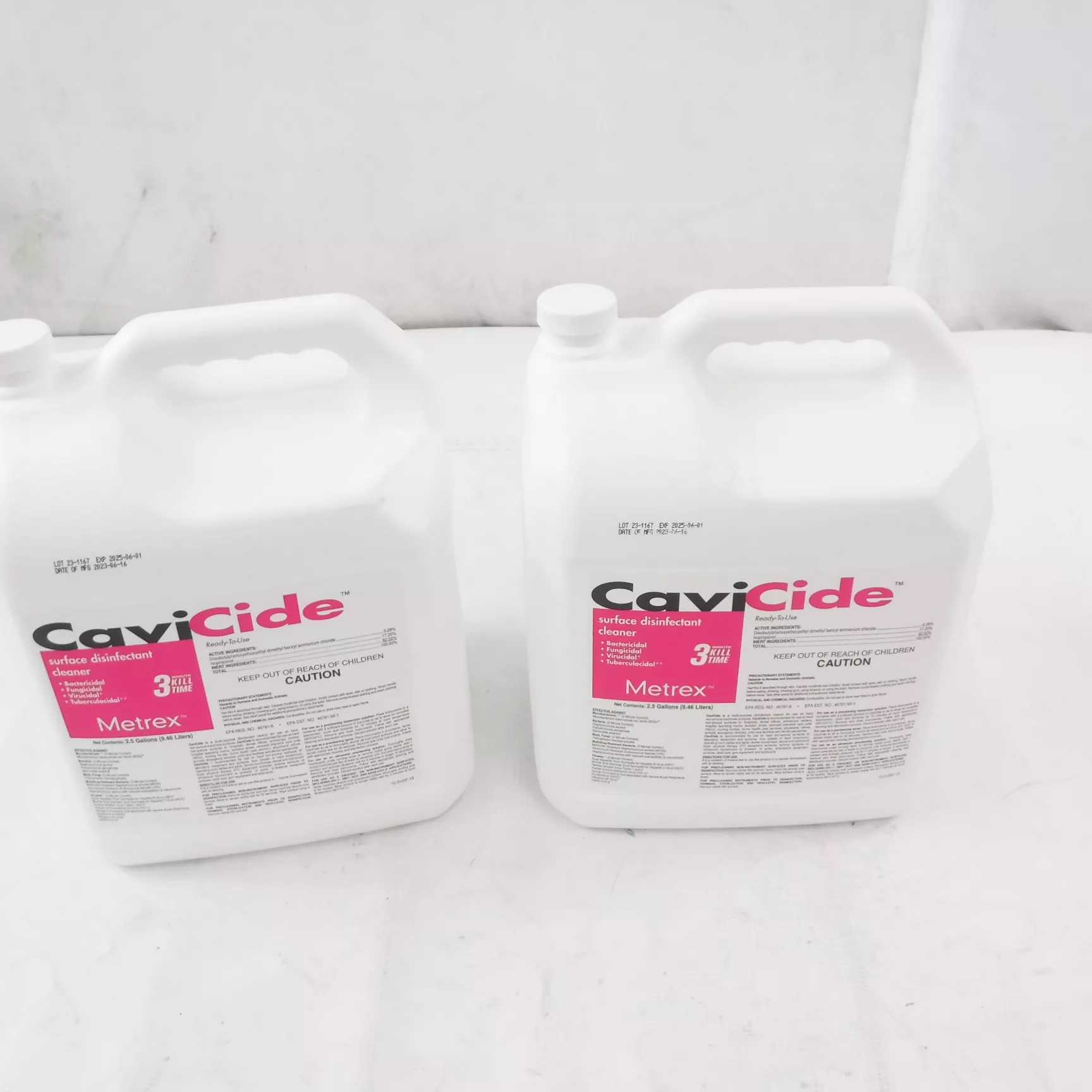 2 Pack CaviCide Metrex 2.5 Gallon Surface Disinfectant Cleaner SEE DES