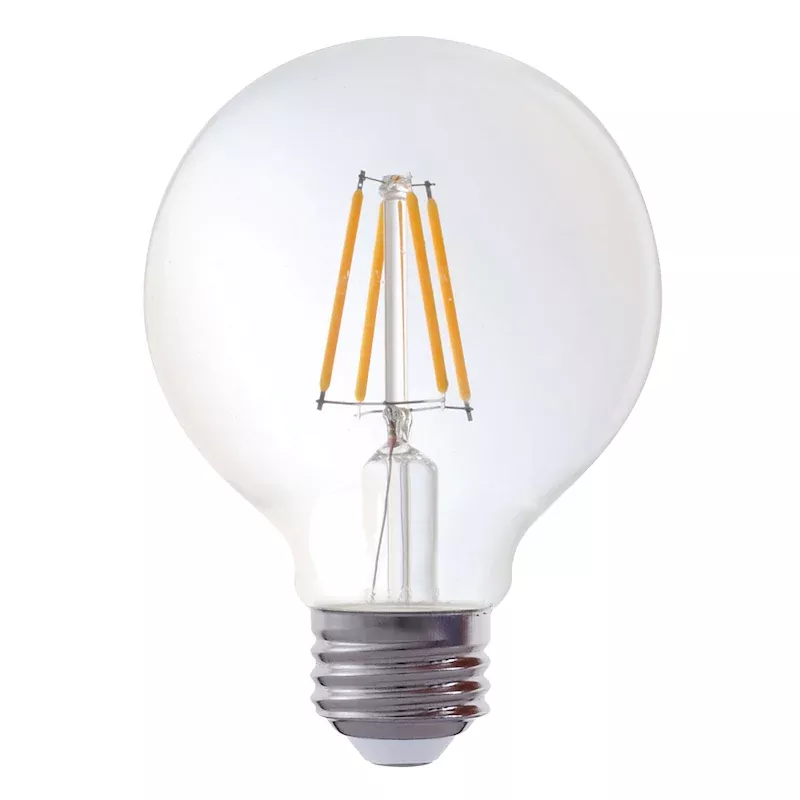 2-Pack Edison Clear Round LED Bulb, 4.5W 40W