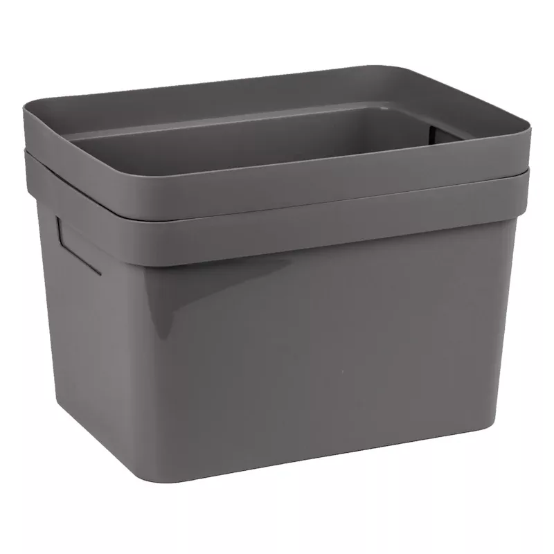 2-Pack Grey Storage Container, 15l