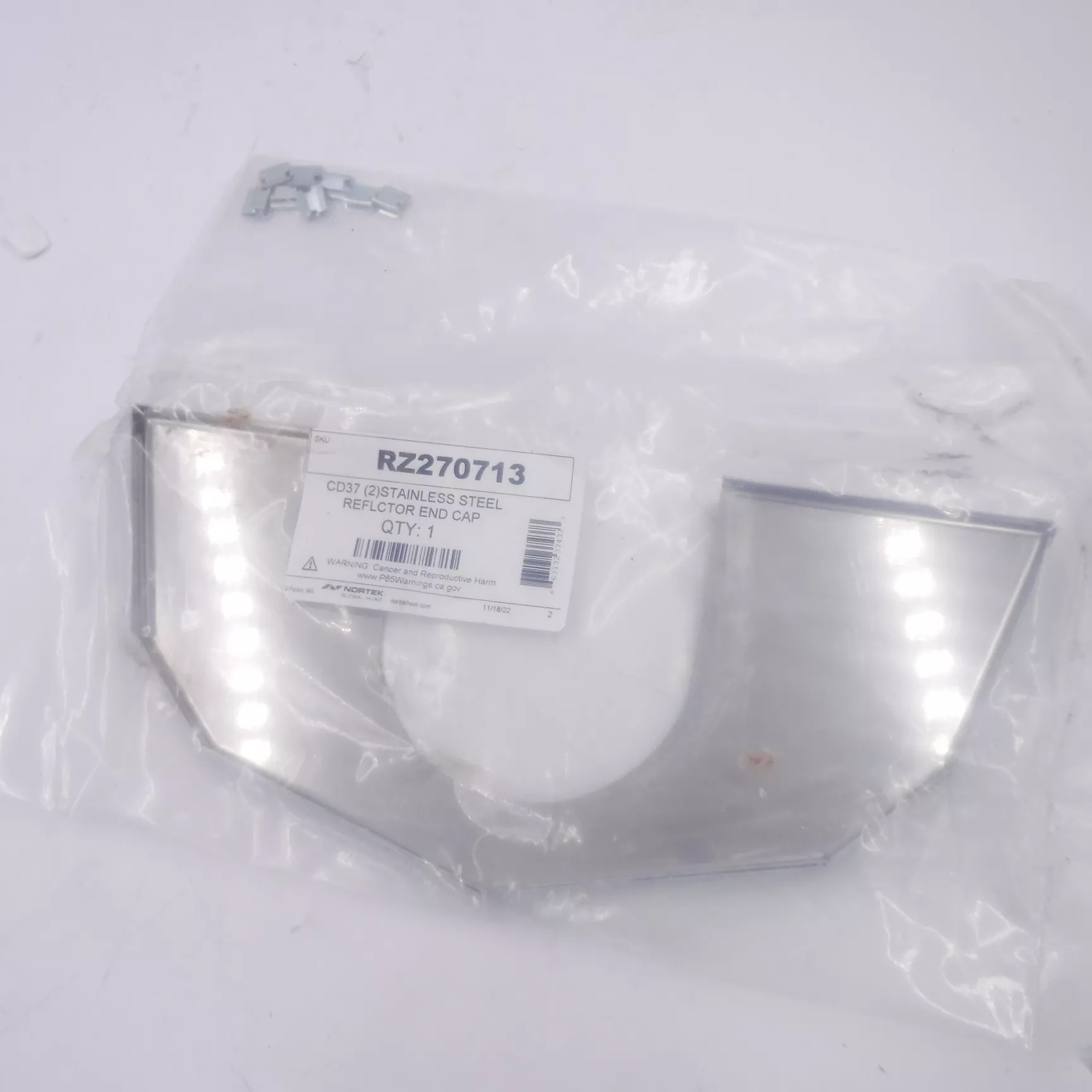 2 Pack Reznor CD37 Stainless Steel Reflector End Caps 270713