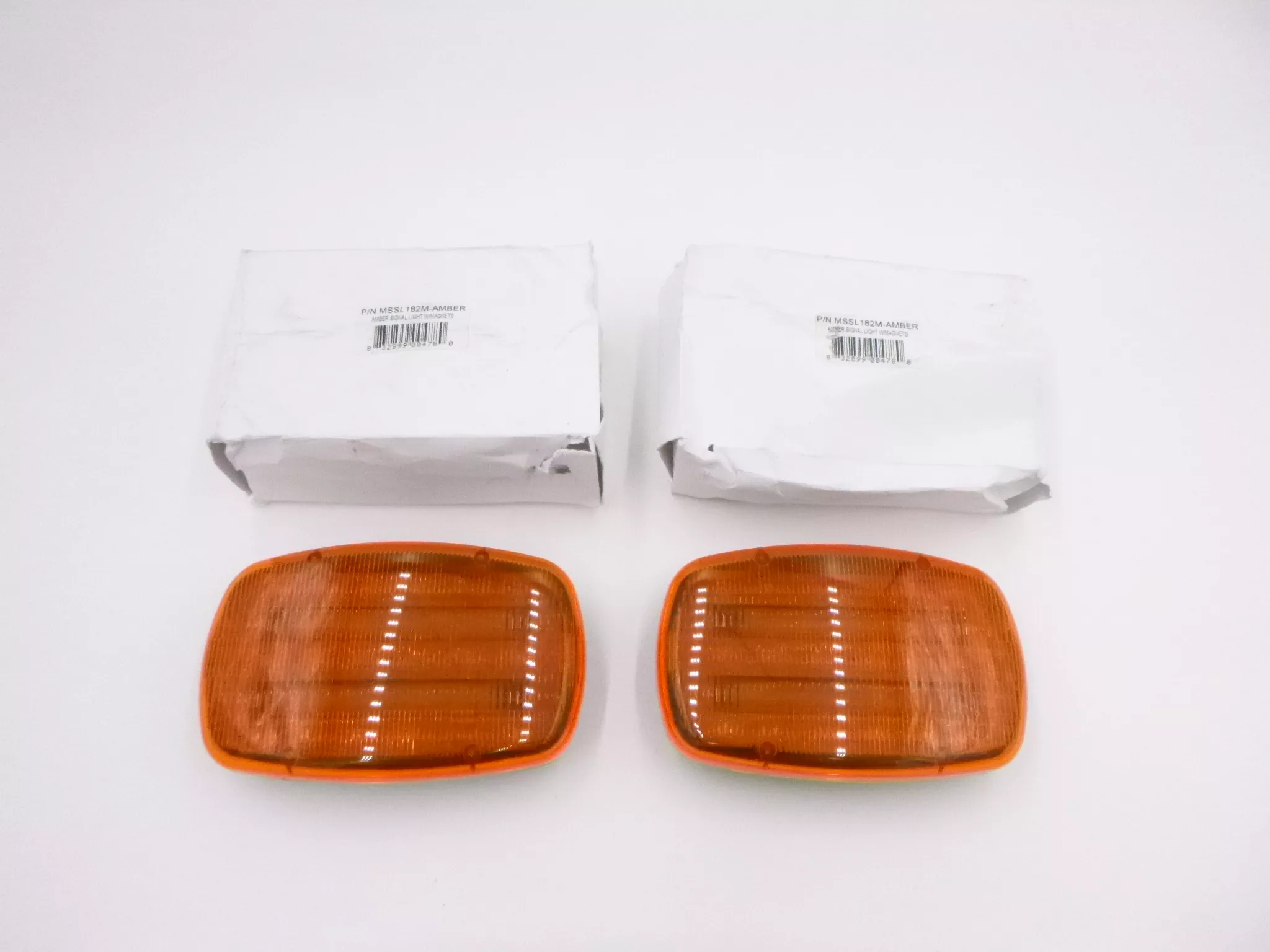 2 Pack SafeTruck MSSL182M-AMBER Magnet Mount Amber Signal Light