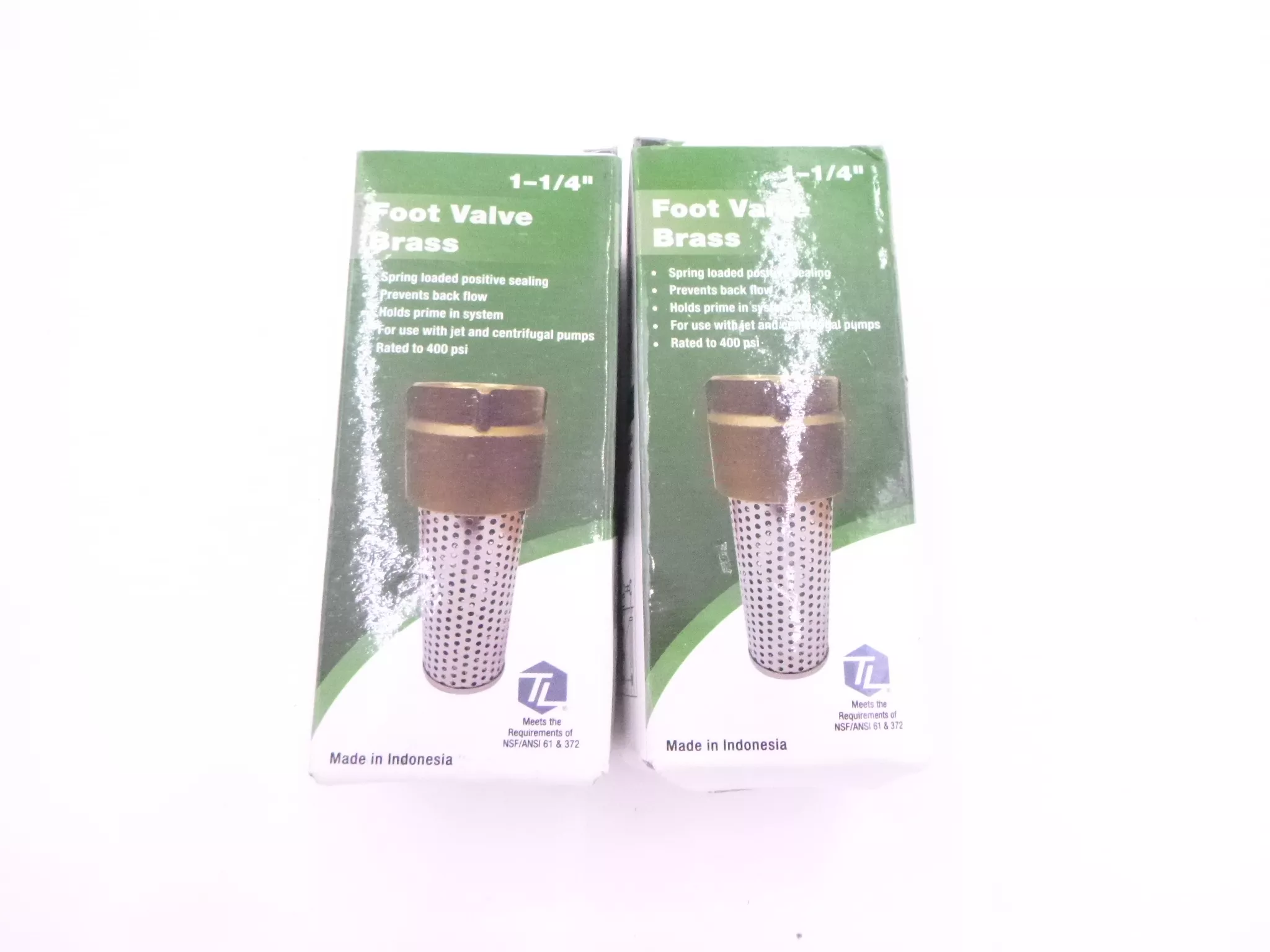 2 Pack Water Source TFV-125NL 1-1/4″ Brass Foot Valve