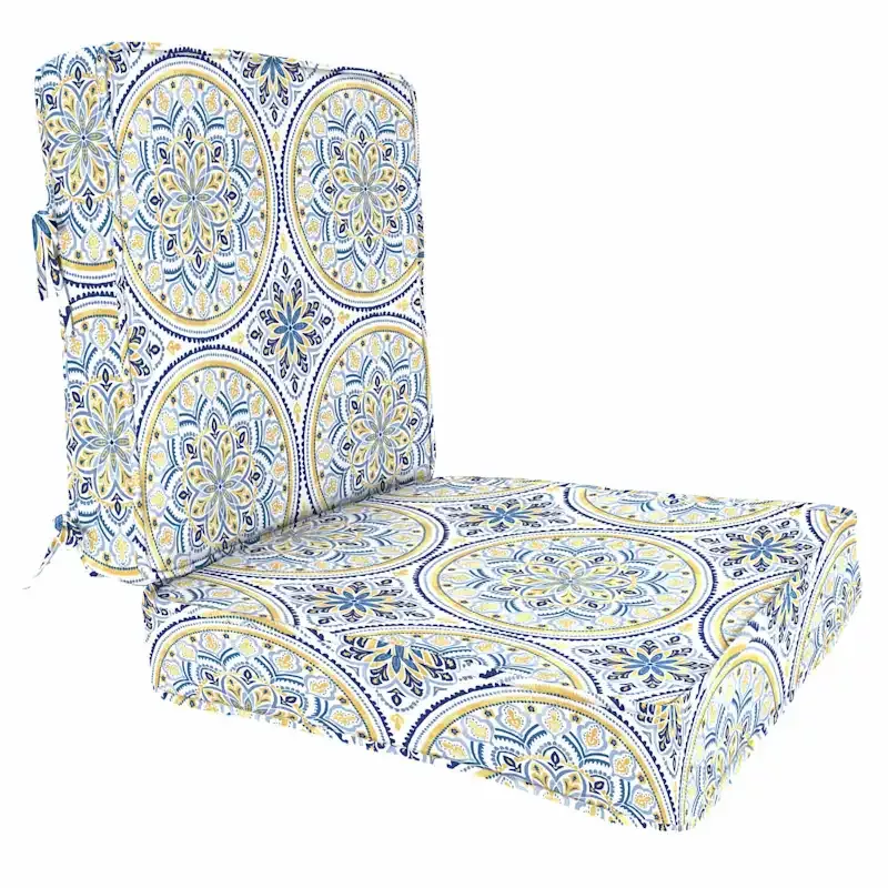 2-Piece Multicolor Castille Outdoor Deep Seat Cushion