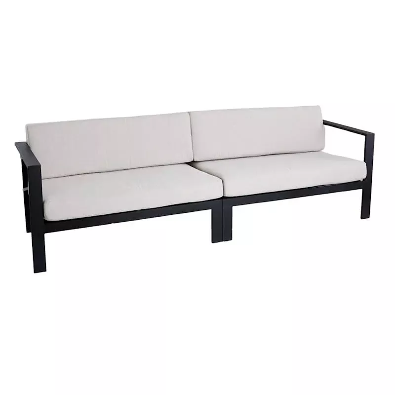 2-Piece Soho Black Steel Patio Sofa