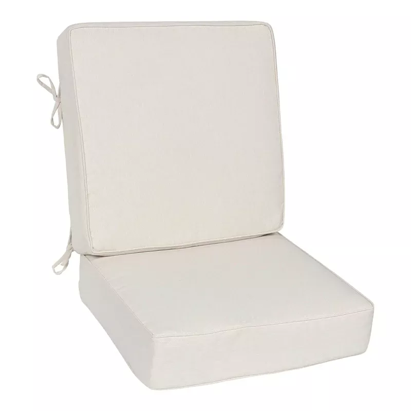 2-Piece Tristan Heather White Premium Outdoor Deep Seat Cushion
