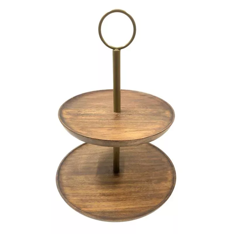 2-Tier Round Wooden Wedding Stand