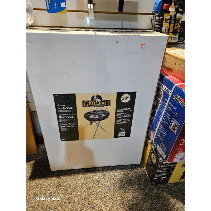 24 Grill Pro Portable Round Charcoal Grill w/ Folding Legs 31724