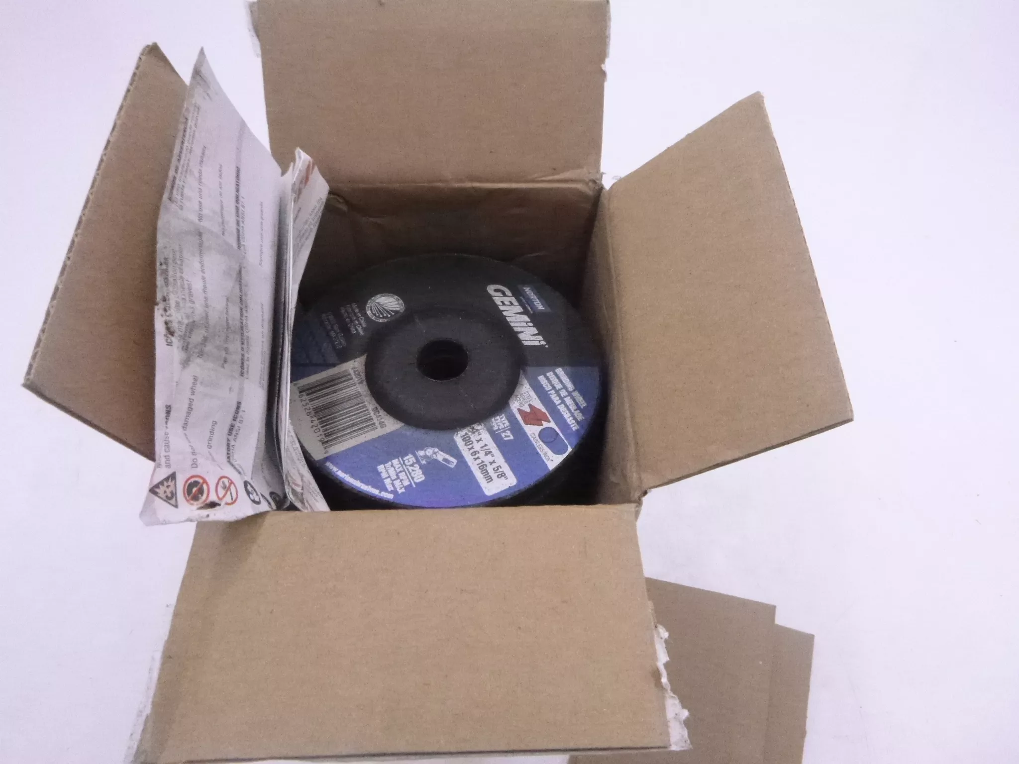 25 Pack Norton Gemini 4″ x 1/4″ x 5/8″ Grinding Wheel 42019