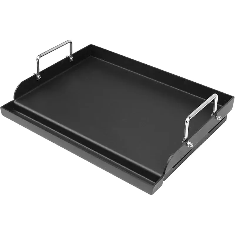 25 x 16 Griddle Plate for Gas Grill – Nonstick Coating Cooking Griddle for Charcoal/Electric Grill, Large Universal Flat Top Plate with Grease Groove and Removable Handles
