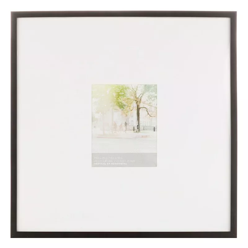 25x25 Matted to 8x10 Wall Frame, Black