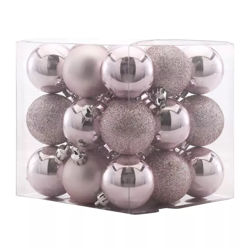 27-Count Pink Mix Shatterproof Ornaments, 40mm