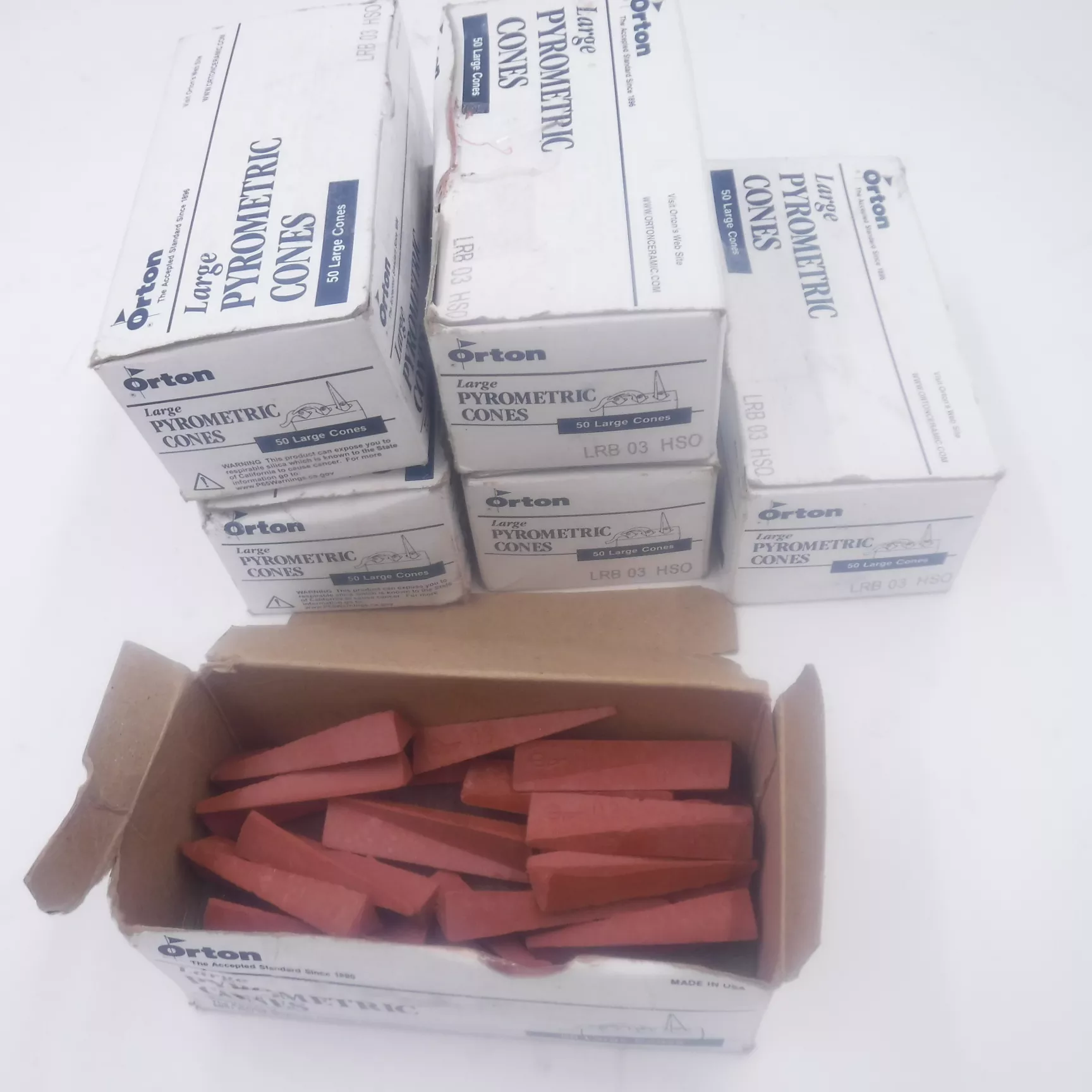 275 Pcs. Orton Large Pyrometric Cones LRB 03 HSO For Cone Holder in Kiln Shelf
