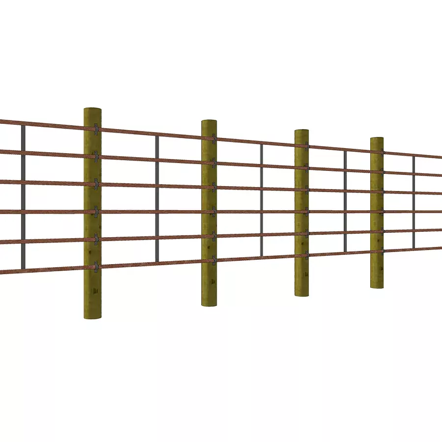 2W Livestock Equipment Continuous fence Panel - 20 Ft. - 6 Rail