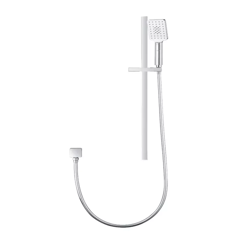 3 Functions Square Chrome Hand held Shower Set With Rail
