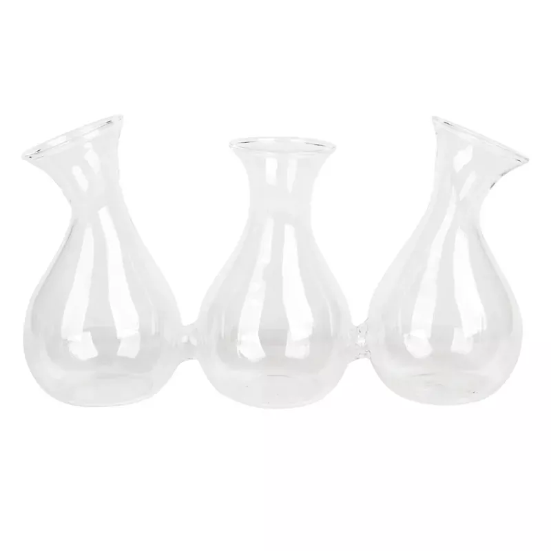 3-Part Bud Glass Vase, 5"