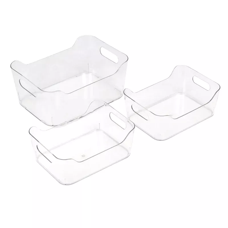 3-Piece Clear Fridge Organizer Set