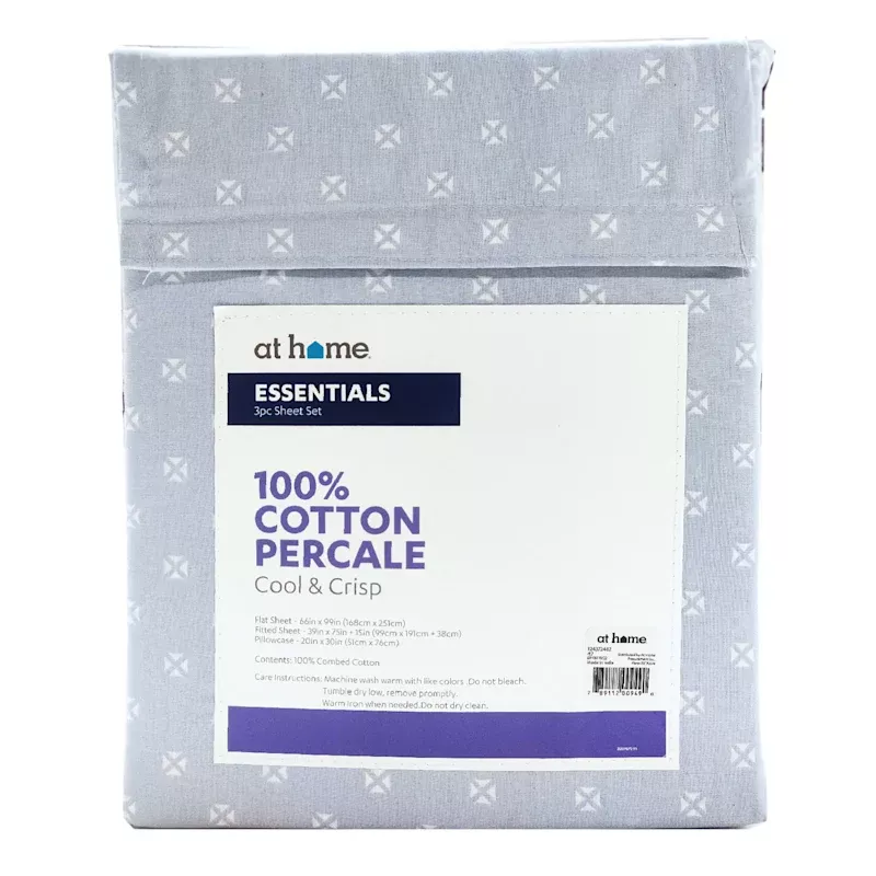 3-Piece Dobby Blue 200 Thread Count Essentials Sheet Set, Twin