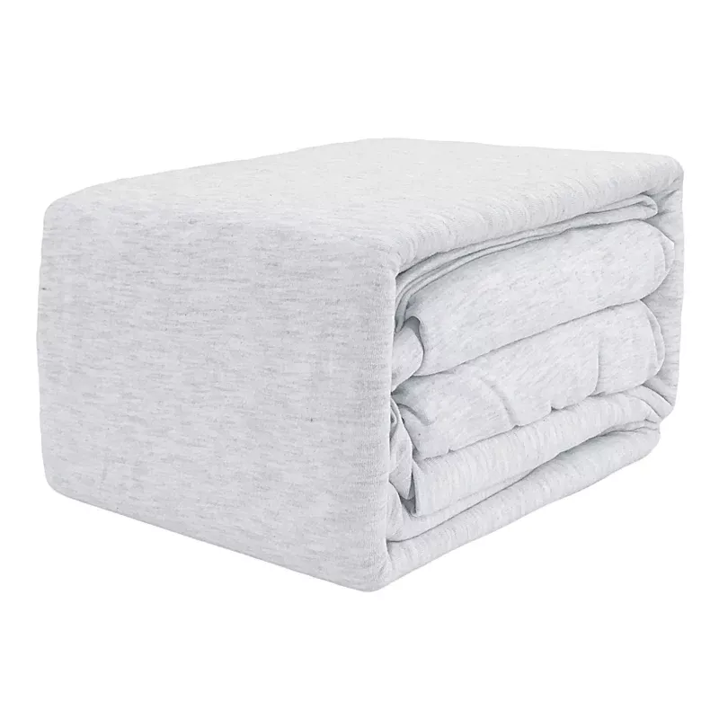 3-Piece Light Grey Jersey Sheet Set, Twin