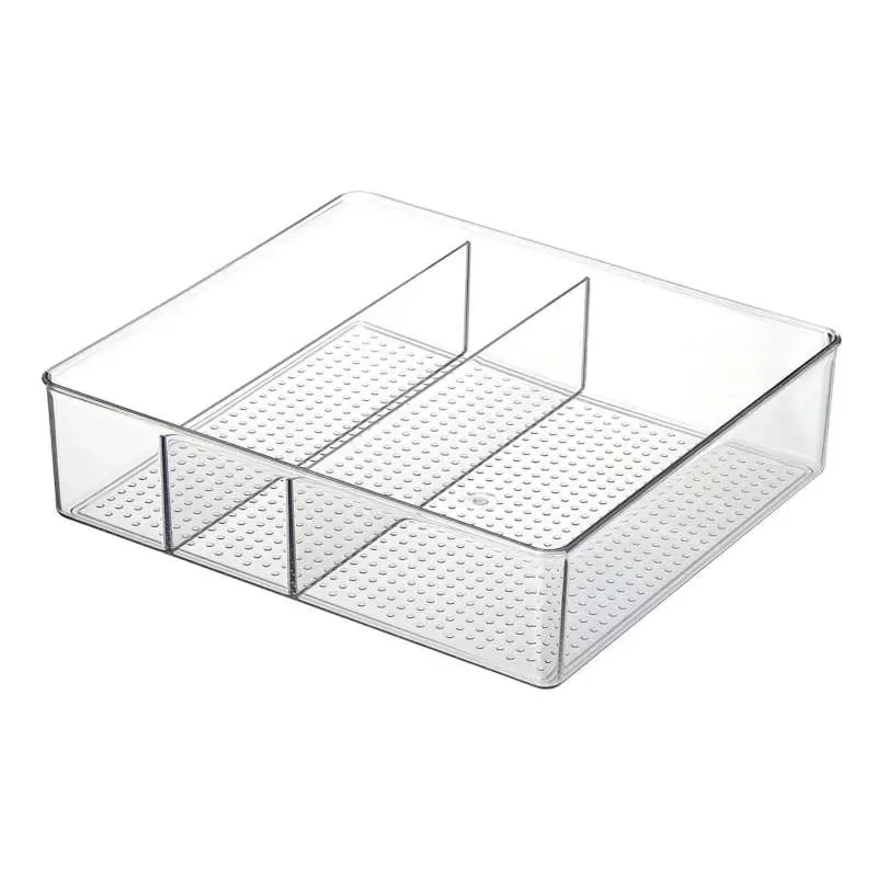 3-Section Clear Drawer Storage Bin