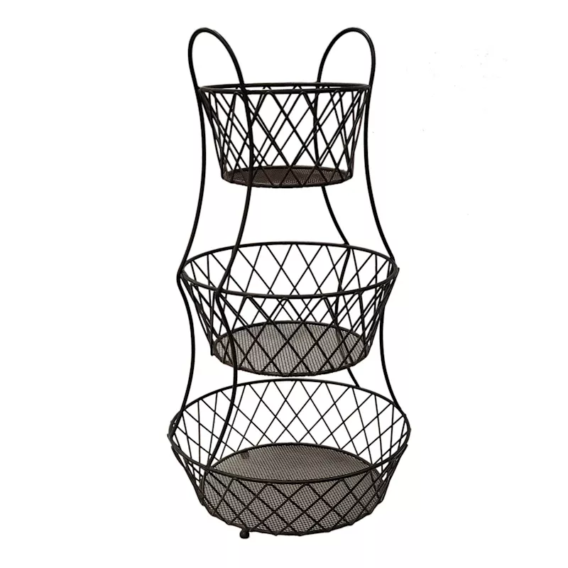 3-Tier Bronze Wire Fruit Basket