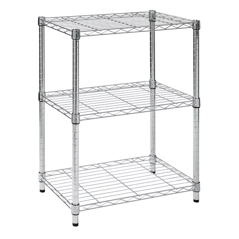 3-Tier Metal Shelving Unit, Chrome
