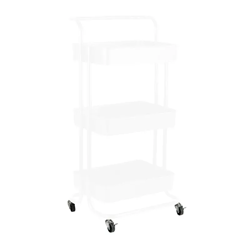 3-Tier Rolling Storage Cart, White